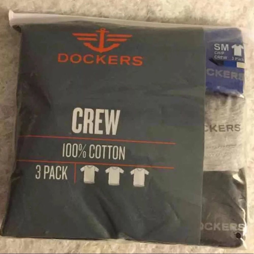 DOCKERS Men's CREW 3 Pack TShirts Small